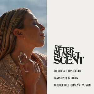 PIRETTE Evening Glass Fragrance Oil Roll On Beach-Inspired Long Lasting Perfume Oil with Notes of Dark Coconut Warm Wood &amp Smoky Vanilla Daily Rollerball Perfume for Women and Men 0.5 fl oz