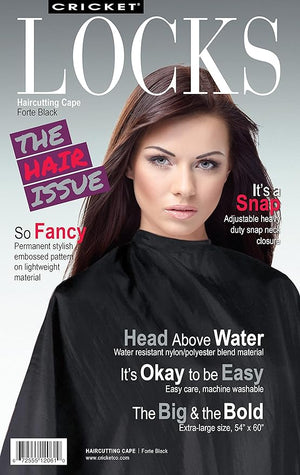 Cricket Forte Haircutting Cape Professional Salon Barbershop Cape for Clients, Haircut Gown, Black