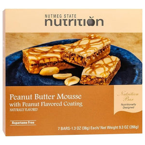 Nutmeg State Nutrition - High Protein Snack Bars 10g Protein 150 Calories Low Sodium 17g Carbs 2g Fiber 7 Servings Per Box (Peanut Butter Mousse)