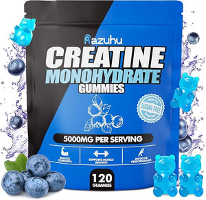 Pre Workout hcl creatine monohydrate Gummies 120 Blue chew for Men(Blueberry) creatine hcl Energy Supplement for Women whey Protein Isolate Vital Source Feminine Gummies