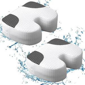 Suzile 2 Pcs Hot Tub Booster Seat Weighted Spa Bathtub Booster Inflatable Cushion Quick Dry Non Slip Bottom Portable Seat with 3D Air Mesh Cover Tub Accessory for Adult Indoor Outdoor(White Grey)
