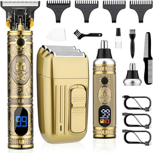 Professional Hair Trimmer for MenHair Clippers Nose Hair Trimmer Shaver SetCordless Barber ClippersT-Blade Beard Trimmer Electric Shaver Razor for Men Haircutting Grooming Kit