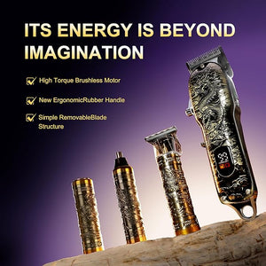 Mensure Hair Clippers for Men Professional Cordless Clippers and Trimmer Set 4 in 1 Mens Hair Clipper for Barber Kit