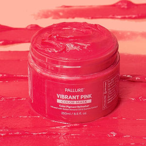Pallure Color Pigment Refresher Mask Semi Permanent Hair Color Depositing Conditioner 8.5 Oz Vibrant Pink