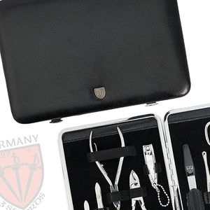 3 Swords Germany - brand quality 11 piece manicure pedicure grooming kit set for professional finger &amp toe nail care scissors clipper fashion leather case in gift box Made by 3 Swords (00255)