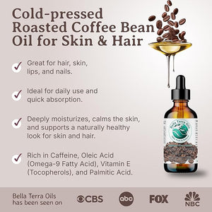 Bella Terra Oils Premium Roasted Coffee Bean Oil ? 1 gallon Carrier Oil Aromatic Antioxidant-Rich for Skin &amp Hair Care