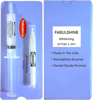 Teeth Whitening Gel Kit Refill Pack, 10ml Whitening Gel Syringe + 2ml Remineralizing Gel Pen, 25 Uses, American Powerful Teeth Whitener