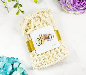 Ivory 3 Pack Set - Bar Soap Saver Bag - Handmade Cotton Soap Sack - Bathing Accessories - Handmade Bath Products