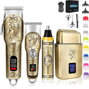 Professional Hair Clippers for Men Clippers and Trimmers Set Cordless Hair Clippers Haircutting Machine with Led Display for Barber Mens Grooming Kit