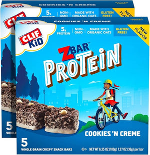 CLIF Bar - Protein Granola Bars - Cookies and Creme Flavor (1.27 Ounce Gluten Free Bars, Lunch Box Snacks, 10 count)