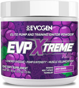 Evogen EVP Xtreme NO - Pre Workout Powder for Men &amp Women | Sugar Free Preworkout with Beta Alanine Creatine and Caffeine for Energy &amp Pump | Juicy Grape | 40 Servings