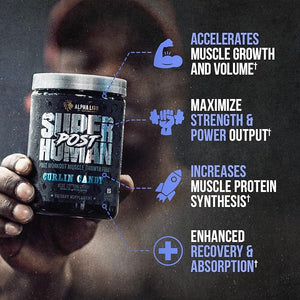 ALPHA LION Superhuman Post, Post Workout Recovery, Fast Acting Post Workout for Men &amp; Women (25 Servings, Curlin Candy)
