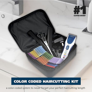 Wahl Color Pro Cordless Rechargeable Hair Clipper &amp Trimmer ? Easy Color-Coded Guide Combs - for Men Women &amp Children ? Model 9649P