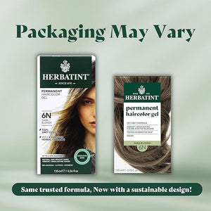 Herbatint Permanent Haircolor Gel 6N Dark Blonde Alcohol Free Vegan 100% Grey Coverage - 4.56 oz (3 Pack)