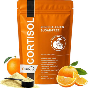 Cortisol Drink Mix | Cortisol Supplements for Women &amp Men | Ashwagandha L-Theanine Turmeric Root Black Pepper Extract Healthy Cortisol Levels Mental Clarity