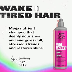Bed Head by TIGI Frizz Control Shampoo and Conditioner Set for Dry Hair, Self Absorbed Nourishing Hair Care to Visibly Repair and Strengthen Hair From Within, 25.36 Fl oz, 2 Pack