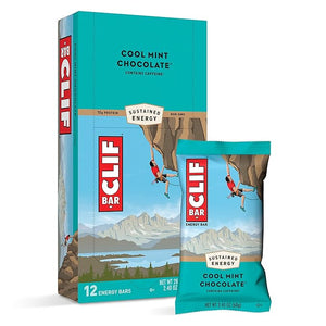 CLIF BARS - Energy Bars - Cool Mint Chocolate - With Caffeine - Made with Organic Oats - Plant Based Food - Vegetarian - Kosher (2.4 Ounce Protein Bars 12 Count) Packaging May Vary