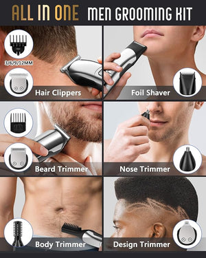 Ufree Beard Trimmer for Men Waterproof Electric Razor for Nose Body Face &amp Mustache Cordless Hair Clippers Shavers Grooming Kit Gifts for Men Husband Father