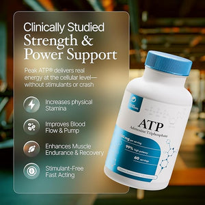 ATP Capsules - 120 Capsules - Adenosine Triphosphate Disodium - 400mg per Serving - Boost Energy Endurance Stamina