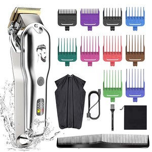 Hatteker Mens Hair Clipper Beard Trimmer Hair Trimmer for Men Cordless Clippers Professional Barbers Grooming Kit IPX7 Waterproof