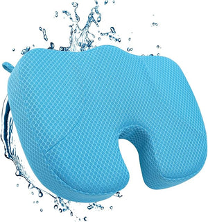 Hot Tub Booster Seat 4D Air Mesh Weighted Hot Tub Pillow with Powerful Non-Slip Suction Cups Ergonomic Booster Cushion Quick Dry Spa Pillow Hot Tub Accessories for Adults Indoor Outdoor (Blue)