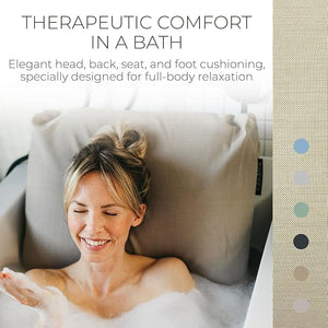 BADESOFA¢ç Luxury Bath Pillows for Tub Full Body Set - 3-Piece Bath Pillow Set with Premium Materials &amp; CleanDry+ - Bathtub Pillows for Head and Neck Support - Tub Pillow for Bathtub in Beige