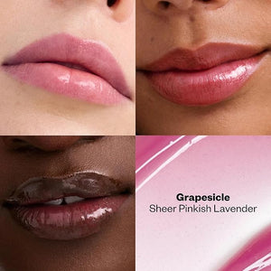 Kosas Wet Lip Oil Gloss ? Plumping Peptide Lip Treatment Gloss in Sheer Pinkish Lavender, Hydrating with Hyaluronic Acid, Peptides &amp; Plant Oils, Non-Sticky, Vegan, Clean Beauty (Grapesicle) 0.15 o