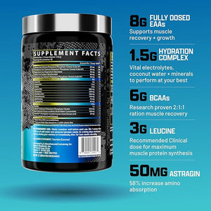 Nutrex Research EAA Hydration | EAAs + BCAA Powder | Muscle Recovery Strength Muscle Building Endurance | 8G Essential Amino Acids + Electrolytes | Blueberry Lemonade 30 Servings