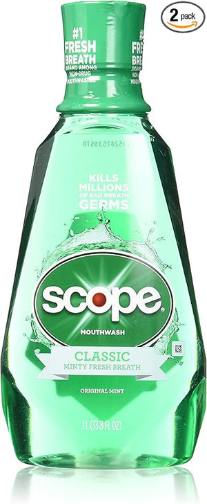 Scope Mouthwash Original Mint 33.8 Oz (2 Pack)