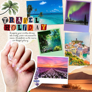 Beetles Gel Nail Polish Kit with U V Light 97Pcs Travel Holiday 45 Colors Gel Polish Set with Nail Stamp Nail Tips Base Top Coat All Season Starter Kit Gift for Women