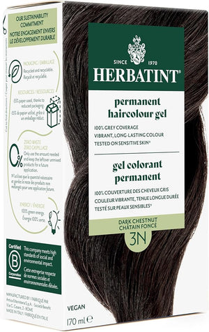 Herbatint Permanent Herbal Haircolour Gel 3N Dark Chestnut - 135 mL