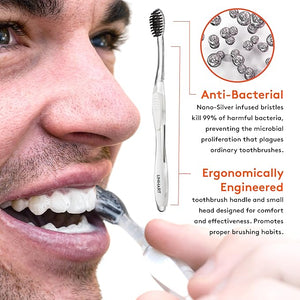 LINHART Extra Soft Toothbrush ? Teeth Whitening Toothbrush with Multi Length Bristles 4 Pack