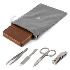 M?HLE TRAVEL Manicure Set in Cowhide Case - Luxurios Travel Kit