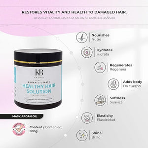 Kashia Beauty Argan Oil Hair Mask 17.6 oz ? Sulfate &amp Paraben Free Deep Repair Treatment ? Restores Dry Damaged Hair with Castor Oil Tea Tree Glycerin &amp Vitamin E ? Smooths &amp Nourishes