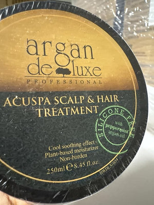 Argan de Professional Acuspa Scalp &amp Hair Treatment Cooling Effect Plant-Based Moisturizer Silicone Free 250ml