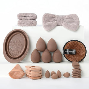 Makeup Brush Set for Foundation Concealer Eyeshadow and Travel Include Make Up Brush Sponge 56PCS Brown