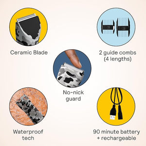 MERIDIAN The Trimmer Original - Body Hair Trimmer for Men, Electric Shaver for Pubic Hair, Chest, Legs &amp; Bikini, Waterproof &amp; Rechargeable, Arctic