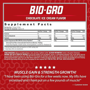 iSatori BIO-GRO Protein Synthesis Amplifier for Muscle Recovery &amp Growth Enhanced Stimulant Free Pre-Workout &amp Colostrum Supplement with Bio-Active Peptides- Chocolate Ice Cream (60 Servings