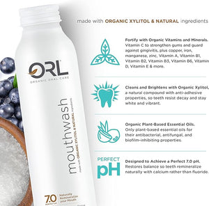 ORL Natural &amp Organic Mouthwash Uniquely Formulated to Clean Your Mouth Whiten Your Teeth Strengthen Tooth Enamel