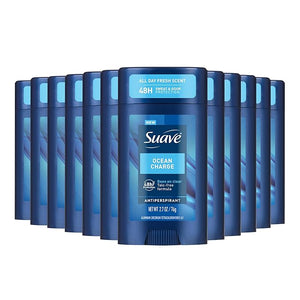 Suave Ocean Charge Men¡¯s Antiperspirant Deodorant All Day Marine &amp Driftwood Scent for 48hr Odor &amp Wetness Protection 2.7oz 12 Pack