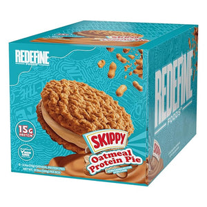 Redefine Foods Oatmeal Protein Pie SKIPPY Peanut Butter - 8 Count - 15g of Protein Per Serving - Non-GMO