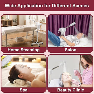 ?Saicool Professional Facial Steamer - Standing Ozone Facial Steamer on Wheels w Hot Mist for Facial Treatment Personal Care for Spa Salon Home Use