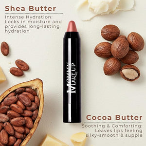 Mommy Makeup Triple Sticks Lipstick, Cream Blush &amp; Treatment All-In-One with Shea &amp; Cocoa Butter - Soft &amp; Creamy Moisturizing Lip Crayon For Lips &amp; Cheeks (Bare Babe)
