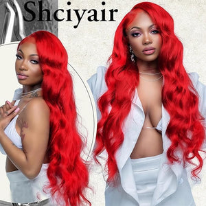 26 Inch Red Wig Human Hair 200 Density Body Wave Human Hair Wig Colored 13x4 Red HD Lace Front Wigs Human Hair Pre Plucked With Baby Hair