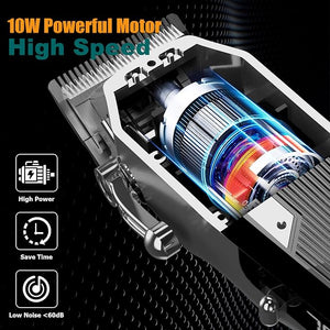 LANVIER Hair Clippers for Men Professional 10W/7500RPM High Speed Barber Clipper for Hair Cutting and Grooming Dual Voltage Cordless Hair Trimmer Kit with LED Display &amp Storage Case - Black