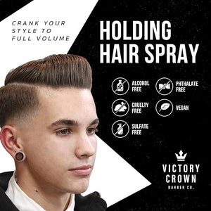 Victory Crown Firm Hold Hair Spray Professional Styling Mist Strong All-Day Hold with Subtle Shine Water-Soluble &amp Humidity Resistant 10.1 fl oz (300 mL)