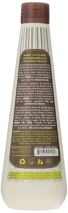 Macadamia Natural Oil Straightwear Smoother Straightening Solution Oil for Unisex - 8.5 oz Smoother