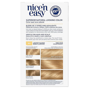 Clairol Nice'n Easy Permanent Hair Dye 9.5 Lightest Blonde Hair Color Pack of 1