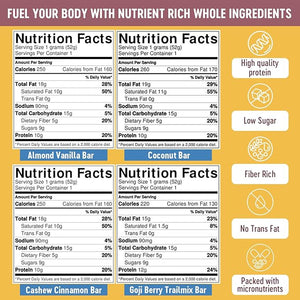 Mammoth Bar Variety Pack ? 10 Organic Protein Bars ? Prebiotic ? Paleo ? Gluten Free ? Egg Protein ? GMO Free ? Raw ? Premium Nuts