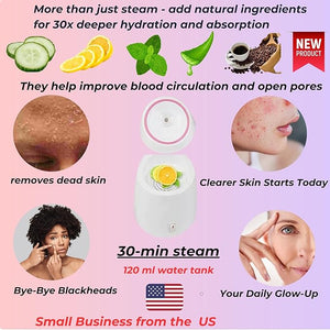 Facial Steamer and Ice Roller ? 3-in-1 Nano Ionic Spa Kit for Deep Hydration and Pore Cleansing ? Home Facial Care Set,auto Shut Off